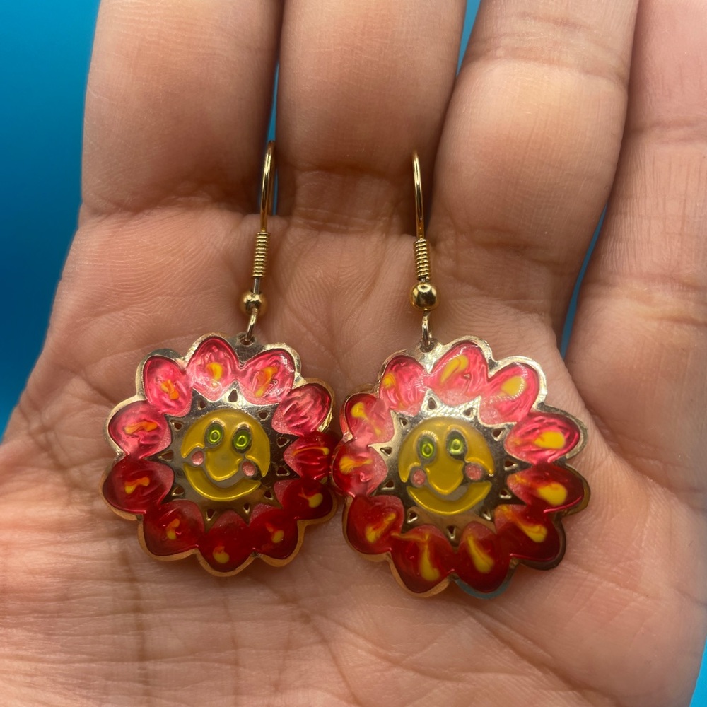 Colorful Floral Earrings - Picture 8 of 8